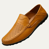 Men's Loafer Shoe | Perforated Leather Slip On Casual