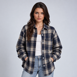 Women's Flannel Shirt | Plaid Button-Up Collared Long Sleeve