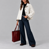 Women's Trench Jacket | Cropped Structured Plaid Lined