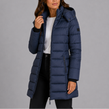 Women's Winter Coat | Hooded Quilted Puffer Long
