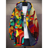 Women's Cardigan | Hooded Artistic Print Knit