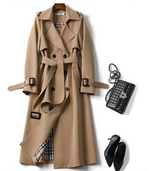 Women's Trench Coat | Double-Breasted Notched Lapel Belted