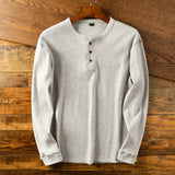 Men's Henley Shirt | Long Sleeve Button Henley Knit