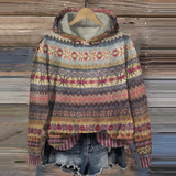 Women's Fair Isle Sweater | Hooded Relaxed Fit Knit