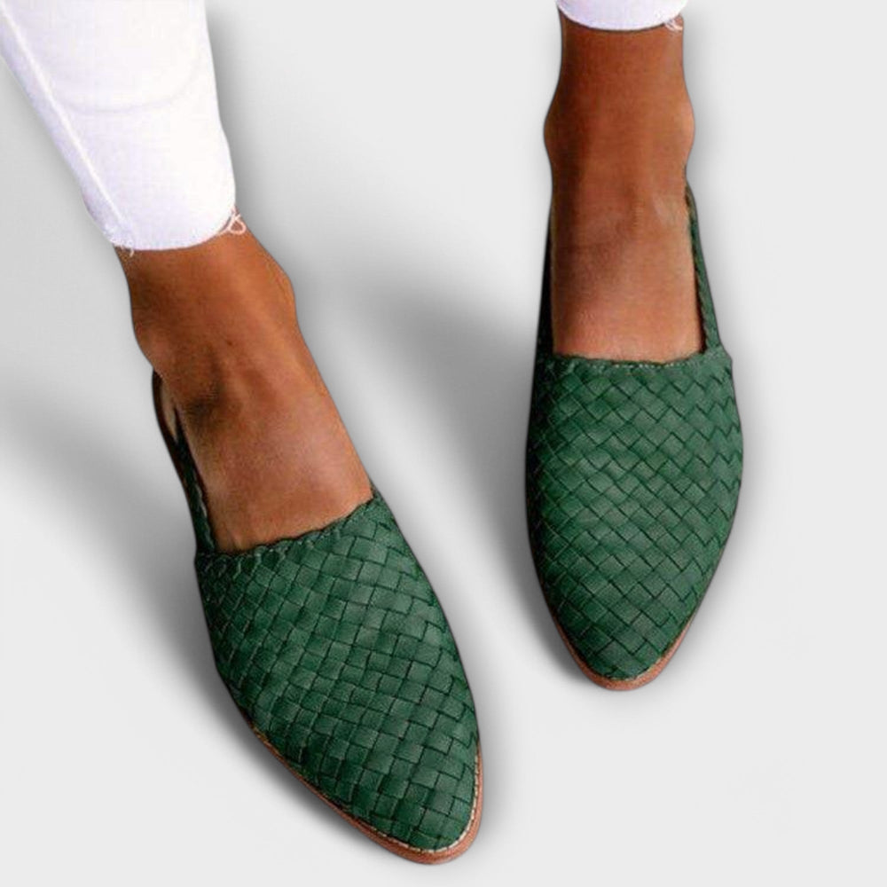 Women's Woven Flats | Pointed Toe Slingback Slip On