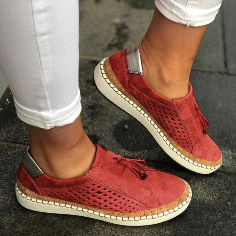 Women's Orthopedic Slip Ons | Perforated Suede Loafer Comfort