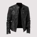Women's Leather Jacket | Collared Zip Closure Long Sleeve