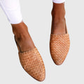 Women's Ballet Flats | Woven Upper Pointed Toe Slingback Strap