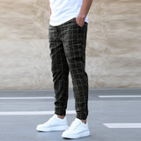 Men's Sweatpant | Tapered Ankle Checked Drawstring