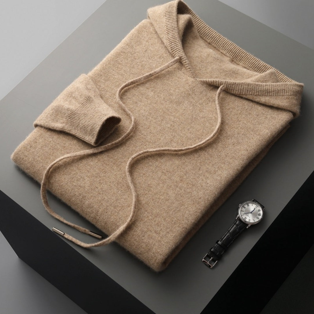 Men's Hoodie | Knit Ribbed Cuffs Drawstring Relaxed Fit