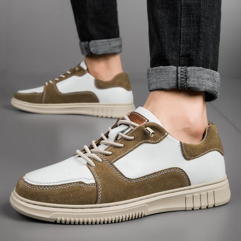 Men's Shoe | Two-Tone Leather Lace-Up Court Sole