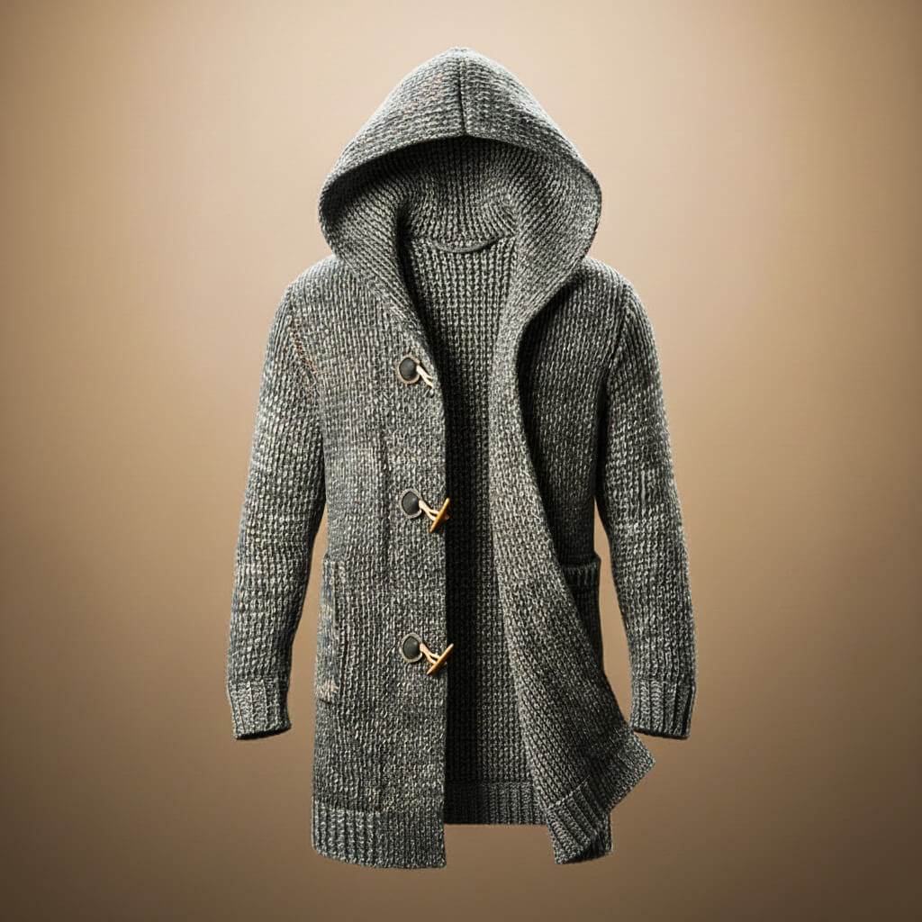 Adrian Wool Knit Hooded Cardigan - York Miller