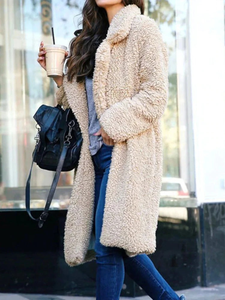 Women's Winter Coat | Fleece Teddy Oversized Long Sleeve
