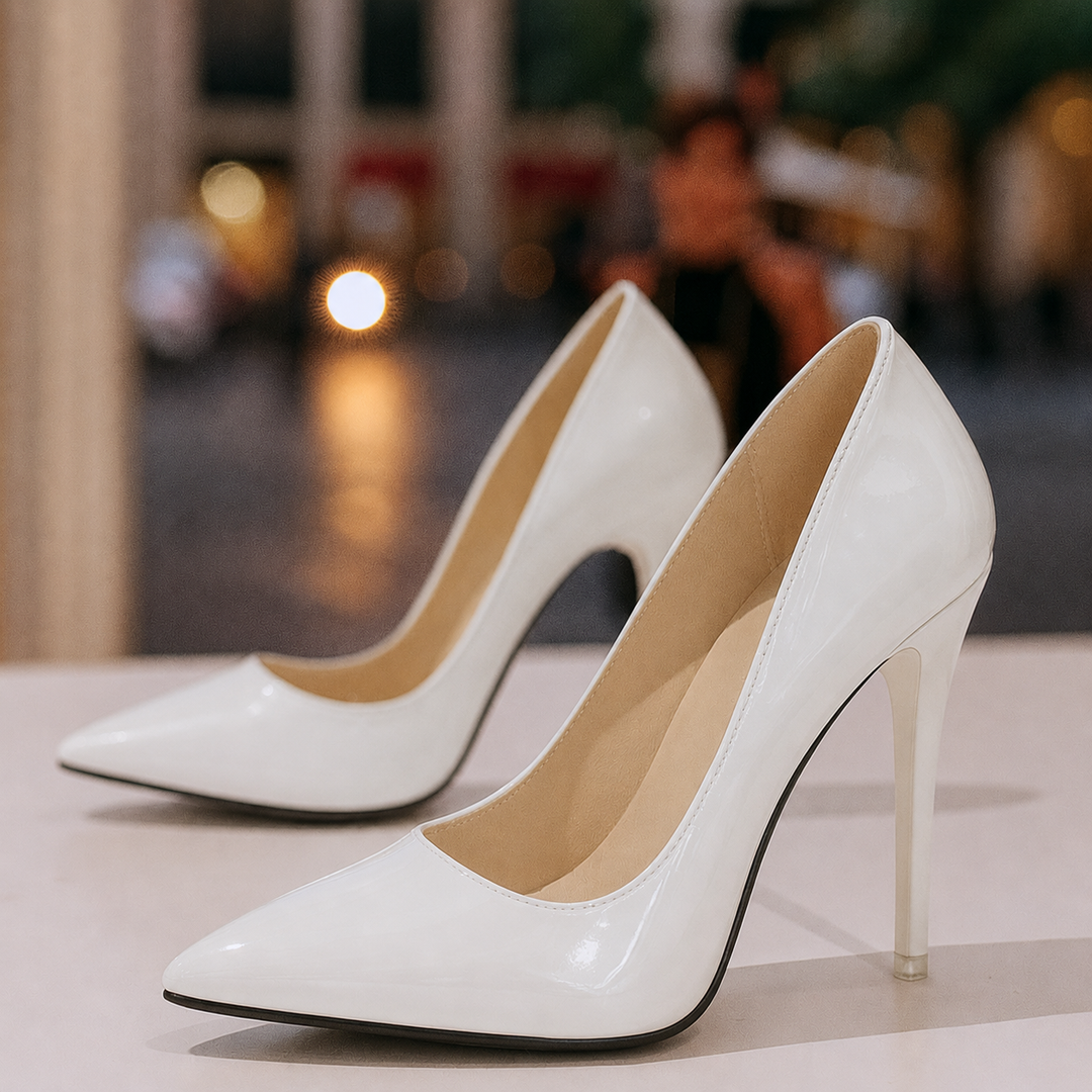 Black Heels For Women | Pointed Toe Stiletto Patent Slip On