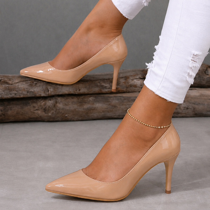 Black Heels For Women | Pointed Toe Stiletto Patent Slip On