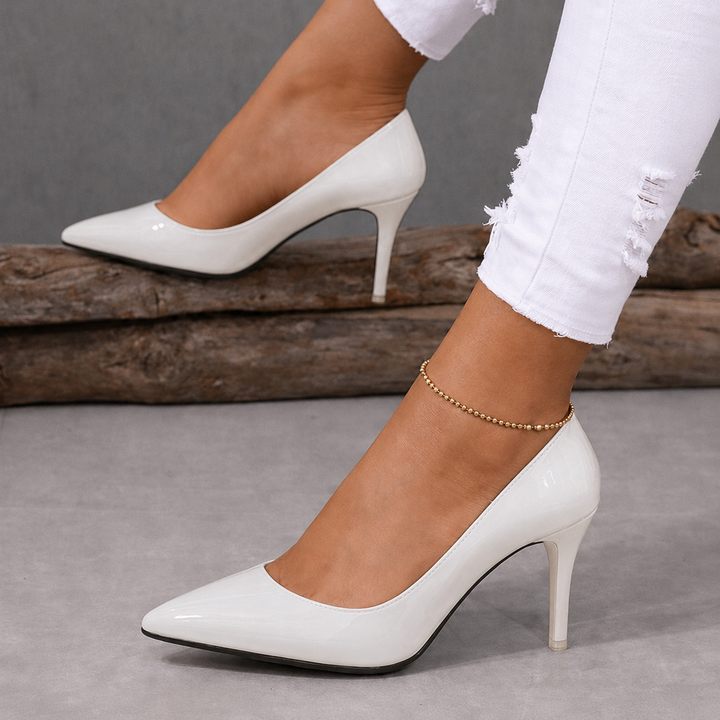 Black Heels For Women | Pointed Toe Stiletto Patent Slip On