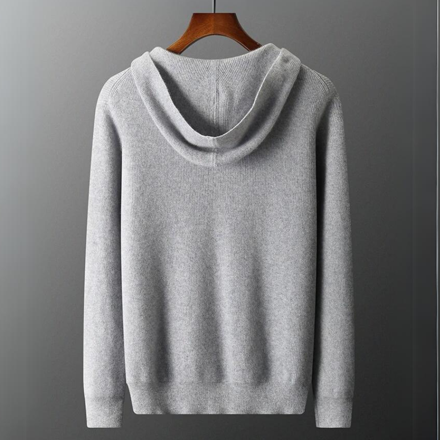 Men's Hoodie | Knit Hood Zip Closure Long Sleeve