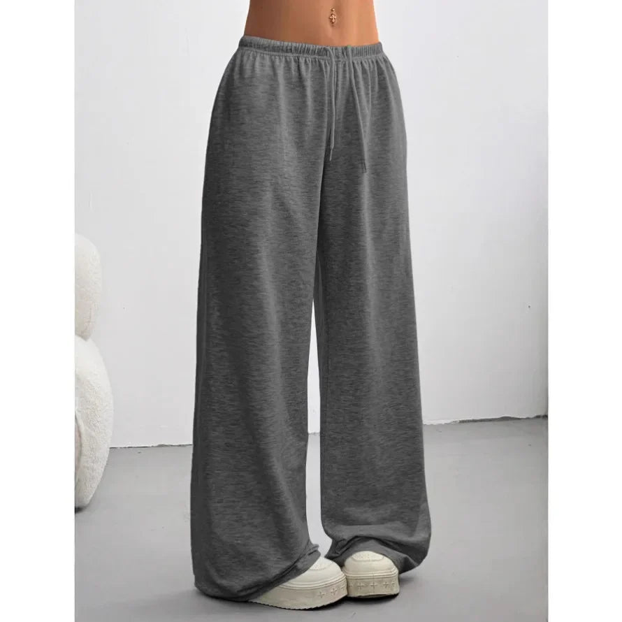 Women's Joggers | Wide Leg Elastic Waist Drawstring Knit