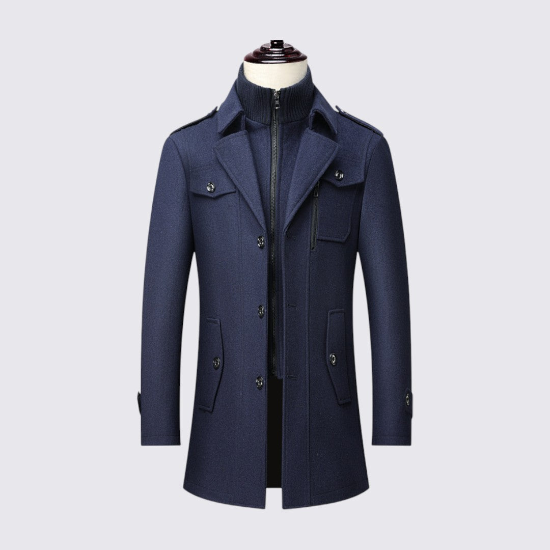 Double Breasted Pea Coat for Men - Image 28