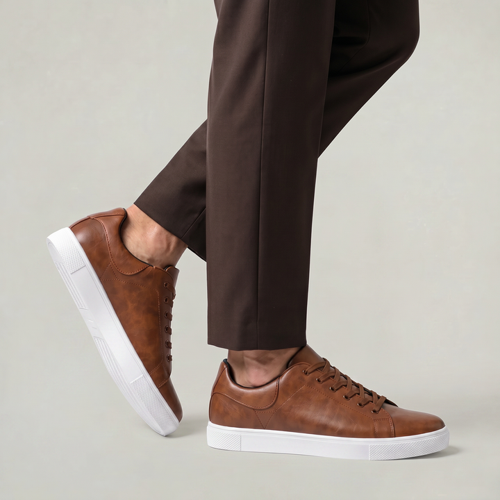 Leather Shoe For Men | Lace Up Low Top Rubber Sole