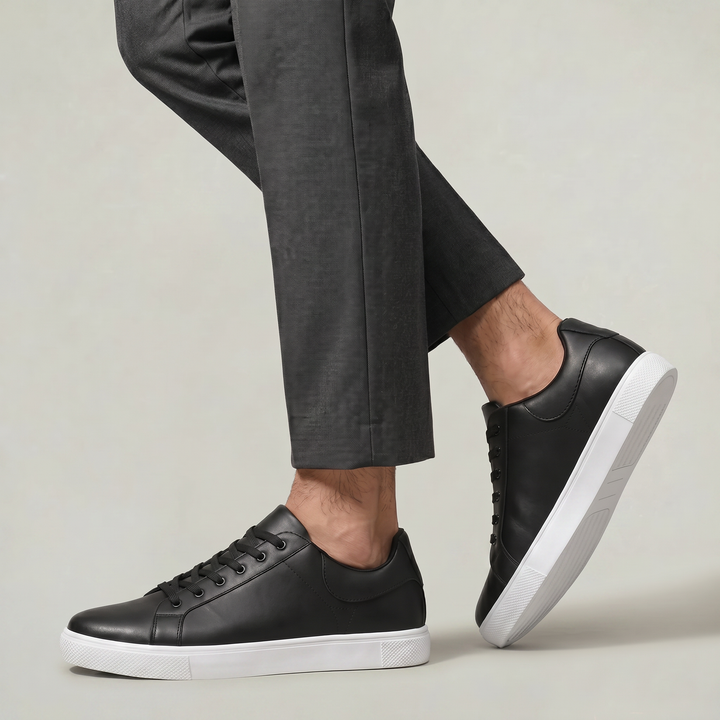 Leather Shoe For Men | Lace Up Low Top Rubber Sole