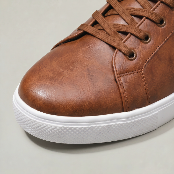 Leather Shoe For Men | Lace Up Low Top Rubber Sole