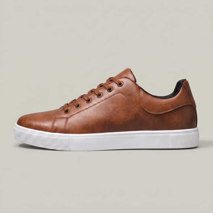 Leather Shoe For Men | Lace Up Low Top Rubber Sole