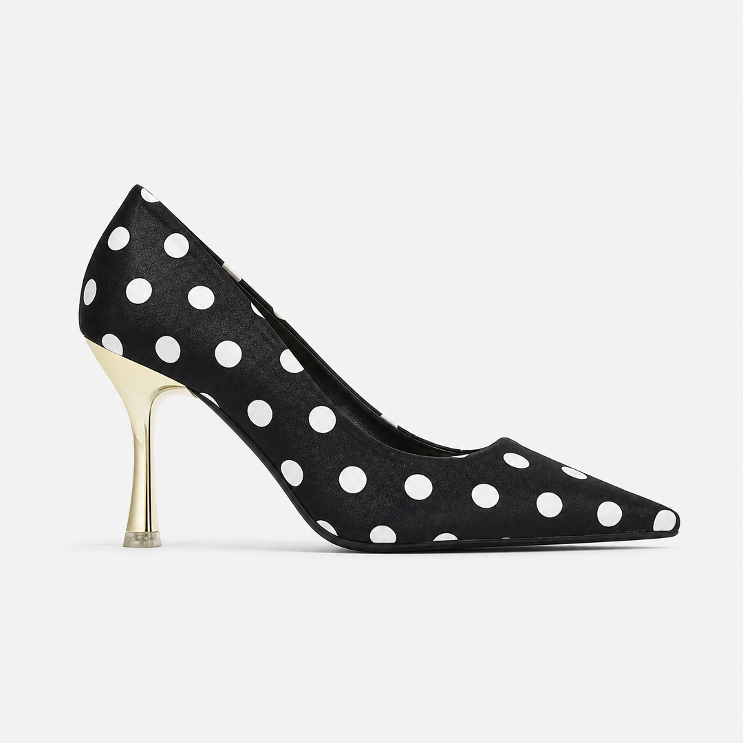 Women's Stiletto | Pointed Toe Polka Dot Slip-On Heel