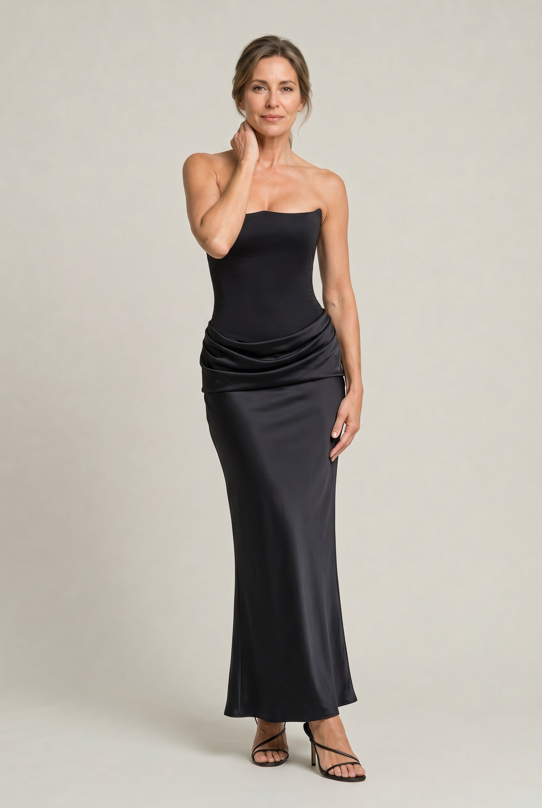 Women's Formal Dress | Strapless Corset Maxi Draped