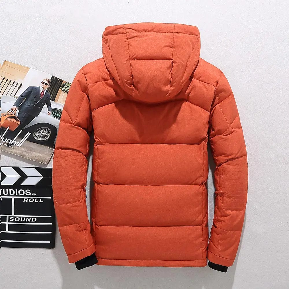Men's Puffer Jacket | Hooded Zip Closure Multiple Pockets Quilted
