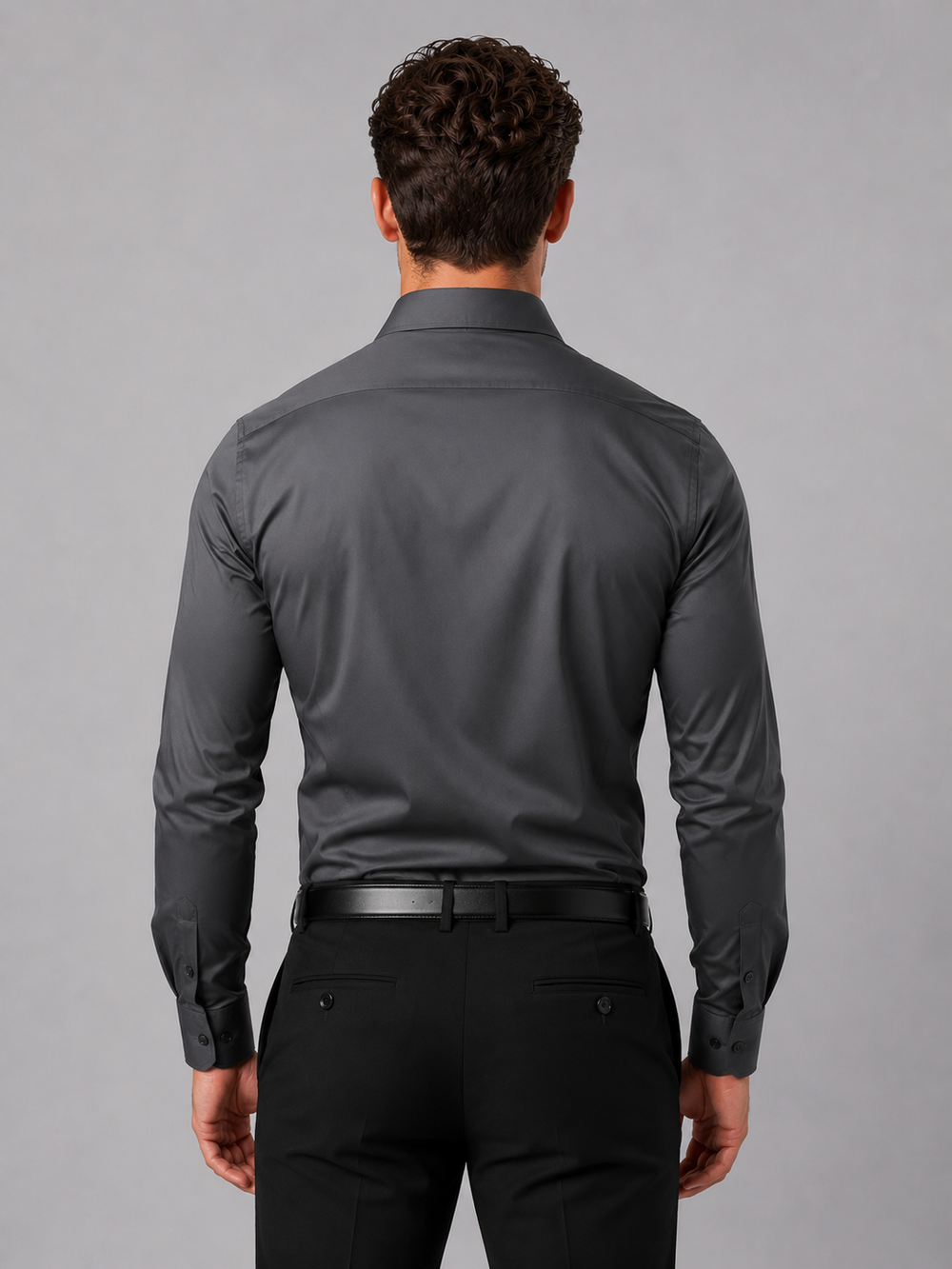 Men's Shirt | Slim Fit Long Sleeve Button Closure Spread Collar