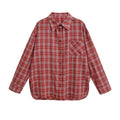 Women's Flannel Shirt | Point Collar Button Front Long Sleeve