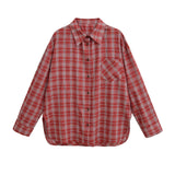 Women's Flannel Shirt | Point Collar Button Front Long Sleeve