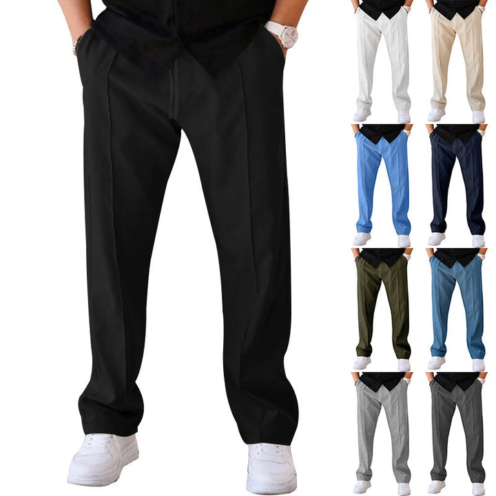 Ribbed ankle cuffs on grey men&