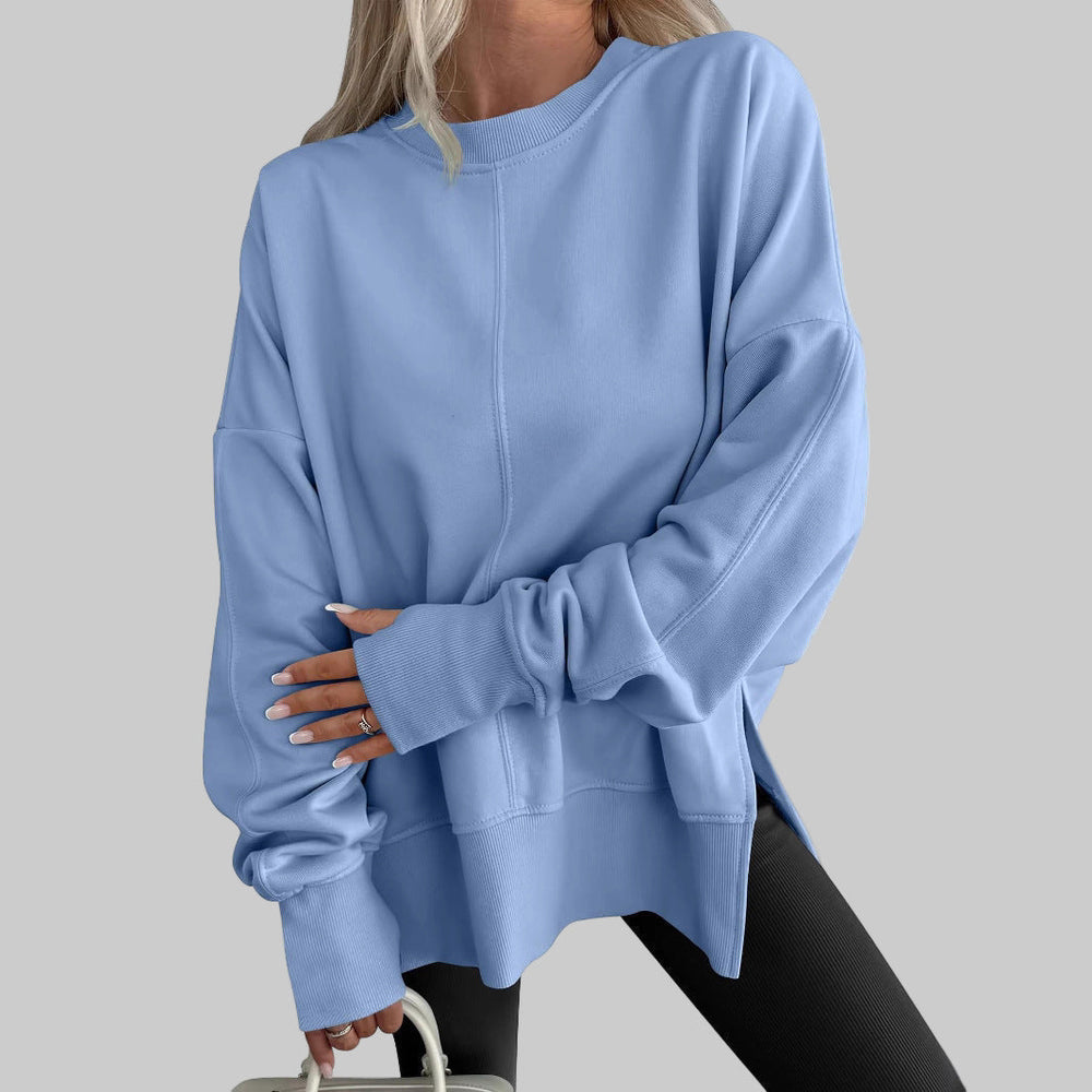 Women's Hoodie | Crew Neck Long Sleeve Oversized Fit Ribbed Cuffs