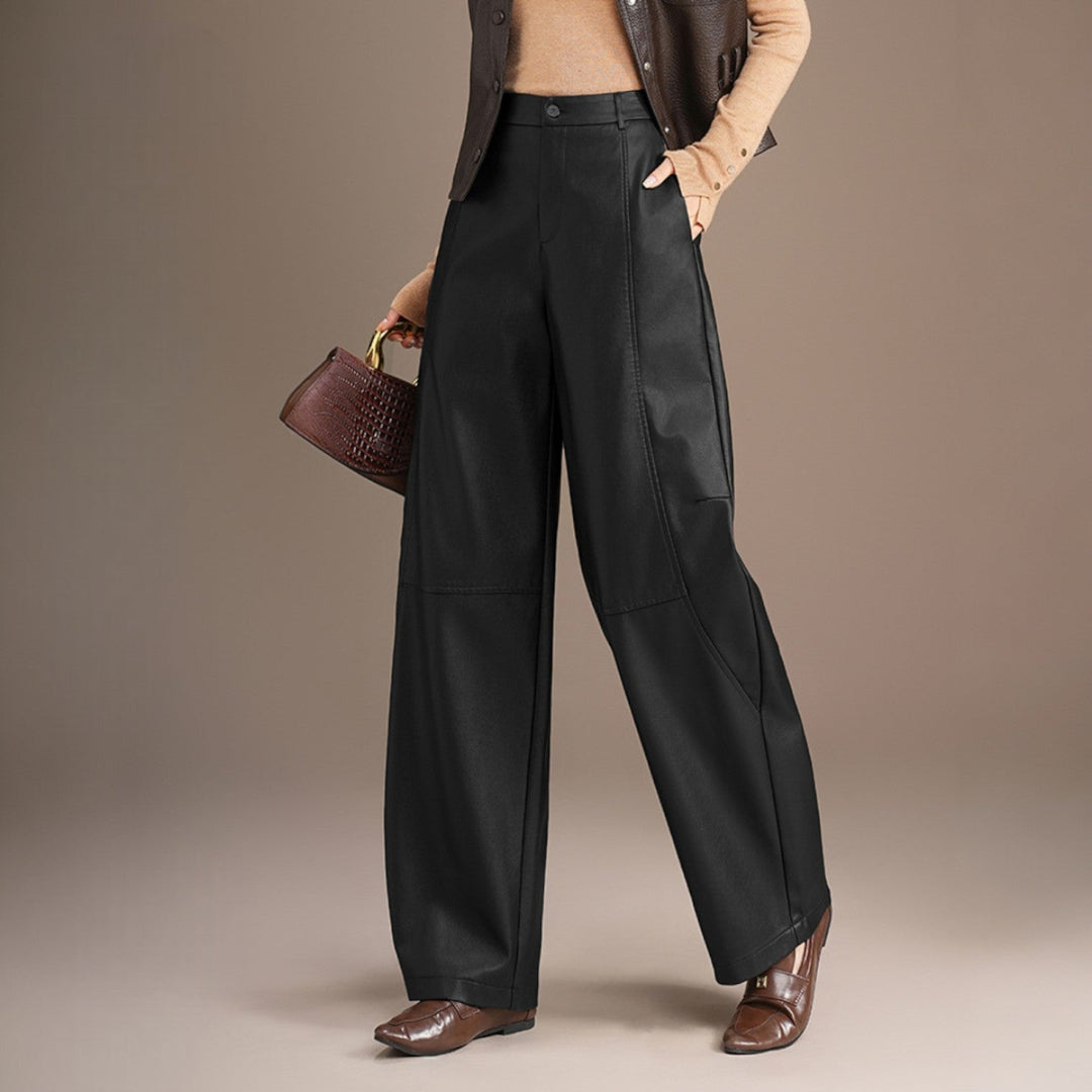 Della Leather Wide Leg Pants - Jack Hafford