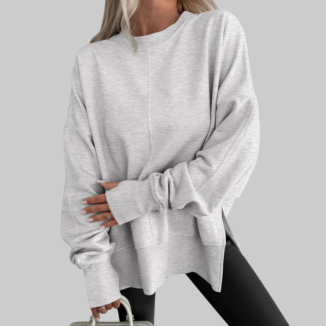 Women's Hoodie | Crew Neck Long Sleeve Oversized Fit Ribbed Cuffs