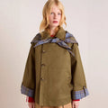 Women's Trench Coat | Pointed Collar Button Front Pockets