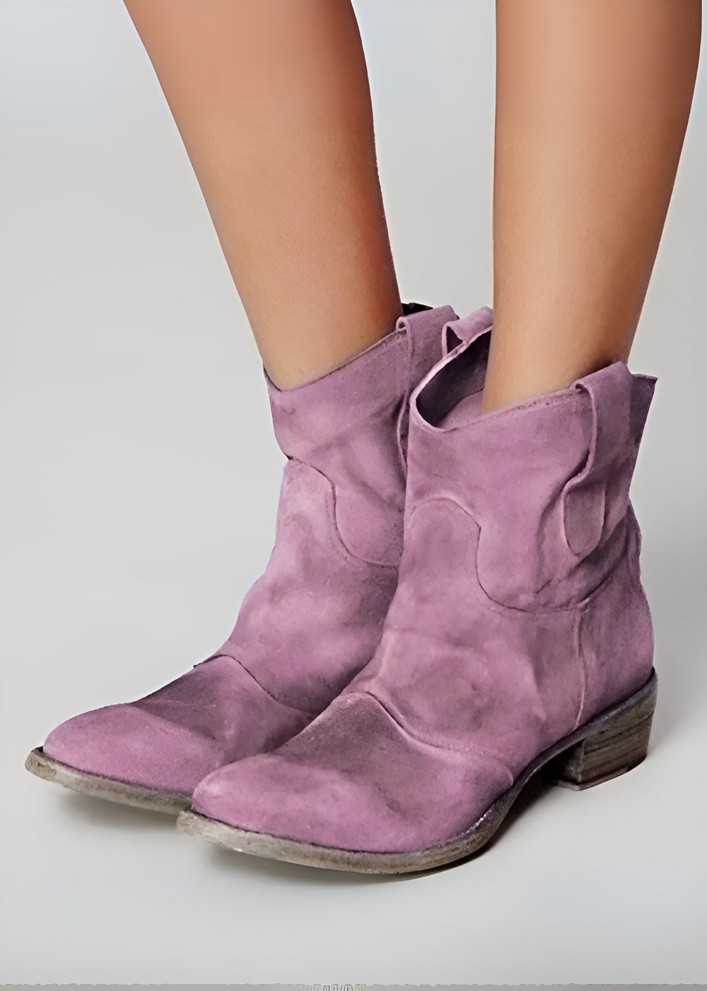 Women's Boots | Ankle Length Pointed Toe Block Heel Suede
