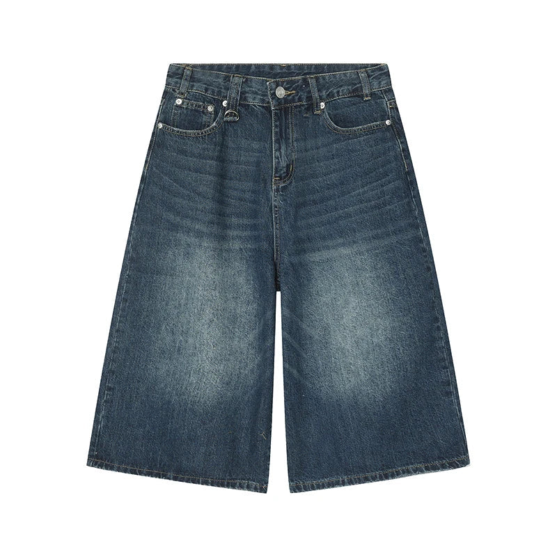 Women's Jean Shorts | Wide Leg High Rise Knee Length Denim
