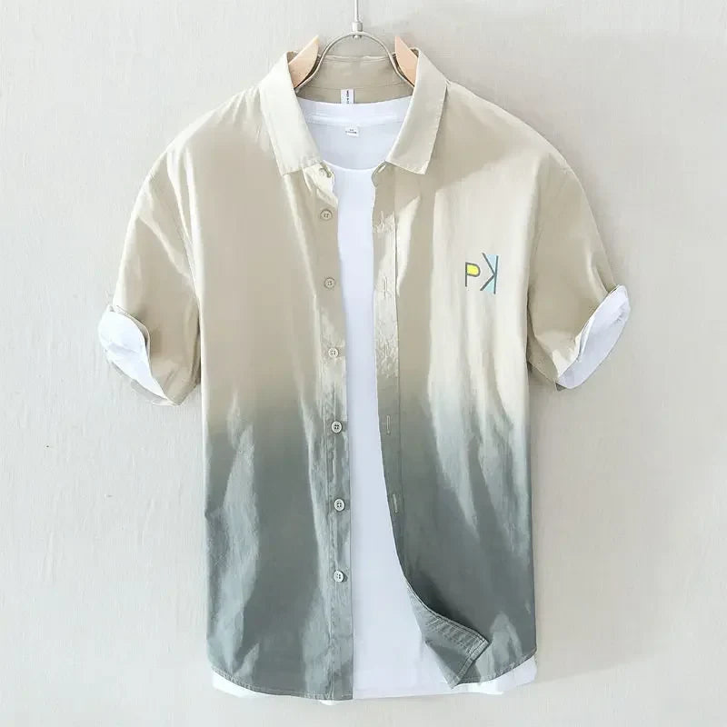 Men's Shirt | Short Sleeve Camp Collar Button Front