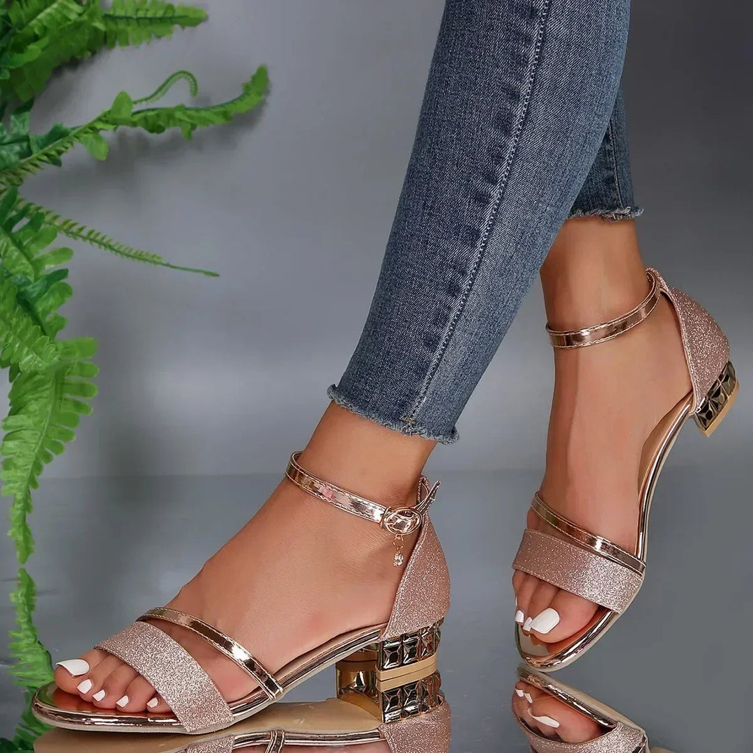 Stiletto Sandals For Women | Open Toe Ankle Strap Block Heel