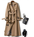 Women's Trench Coat | Double-Breasted Notched Lapel Belted