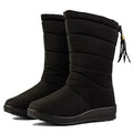 Women's Snow Boots | Quilted Waterproof Mid Calf Tassel Pull