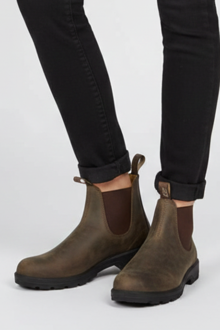 Women's Chelsea Boots | Rounded Toe Elastic Slip-On Rubber Sole