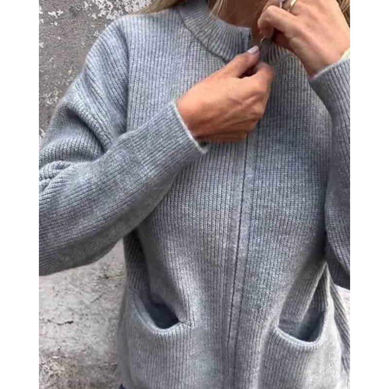 Women's Cardigan | Ribbed Knit Zip Closure Long Sleeve