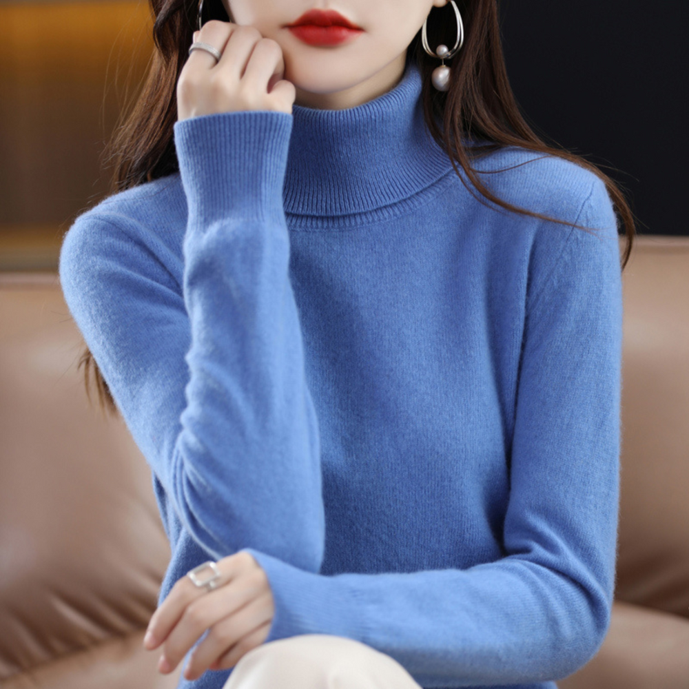 Women's Cashmere Sweater | Turtleneck Long Sleeve Knit