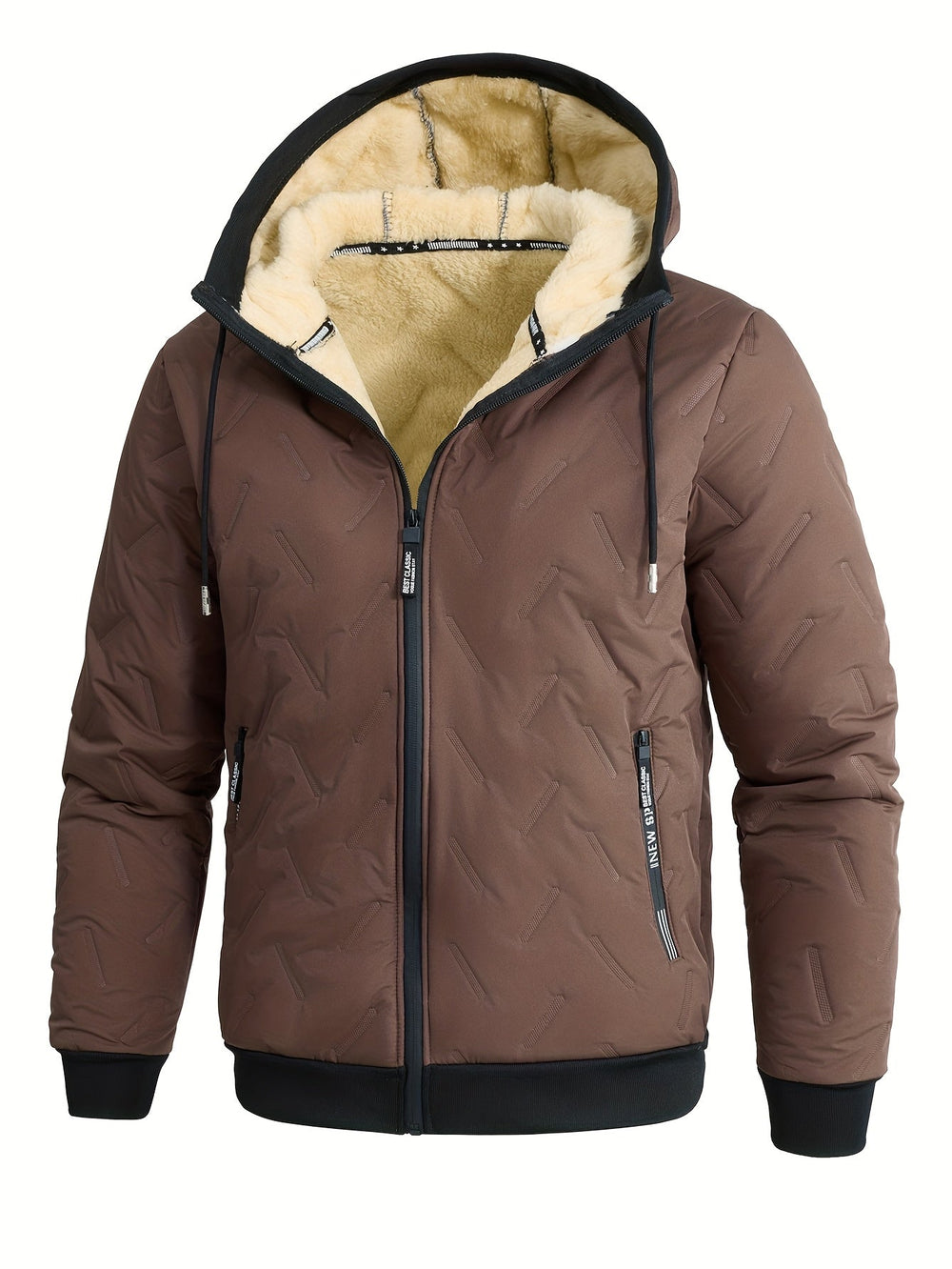 Men's Puffer Jacket | Hooded Quilted Zip Pockets