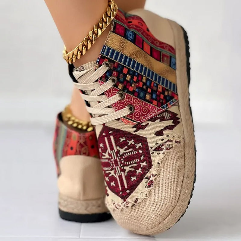 Women's Sneakers | Patterned High-Top Lace-Up Canvas