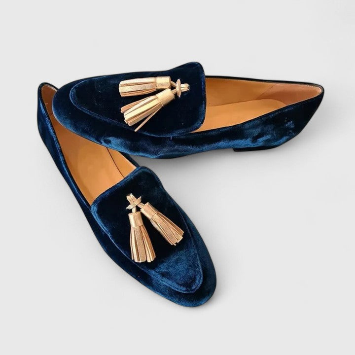 Women's Loafers | Velvet Tassel Flat Round Toe Slip-On